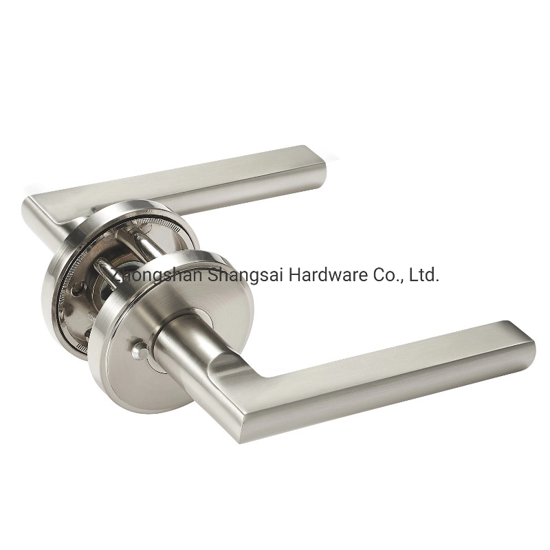 Heavy Duty Privacy Door Lever Handle with Unique Push Button Design, Hidden Screws Installation