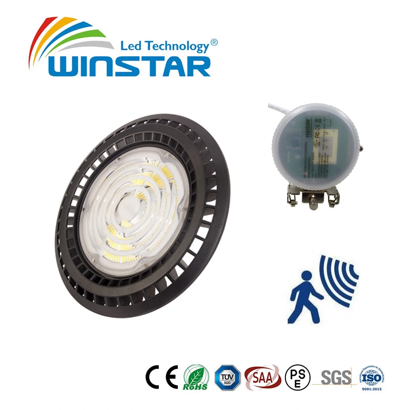 130-200lm/W 100W/150W/200W G5th UFO Highbay Industry Light with Motion Sensor for Option