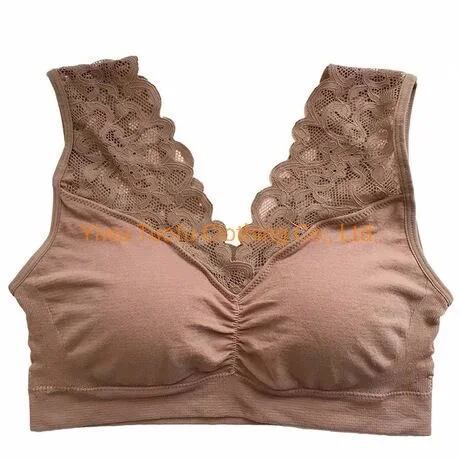 Women Underwear Lace Top Beautiful Back Wrapped Chest Gathered Ladies Sexy Lingerie Bra Without Steel Ring