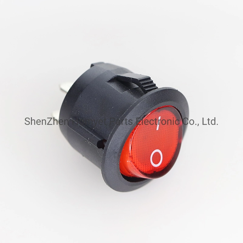 Hongyi Kcd1-201 Ship Type Switch 2p Power Switch 6A 250V Black Plug-in Panel Switch