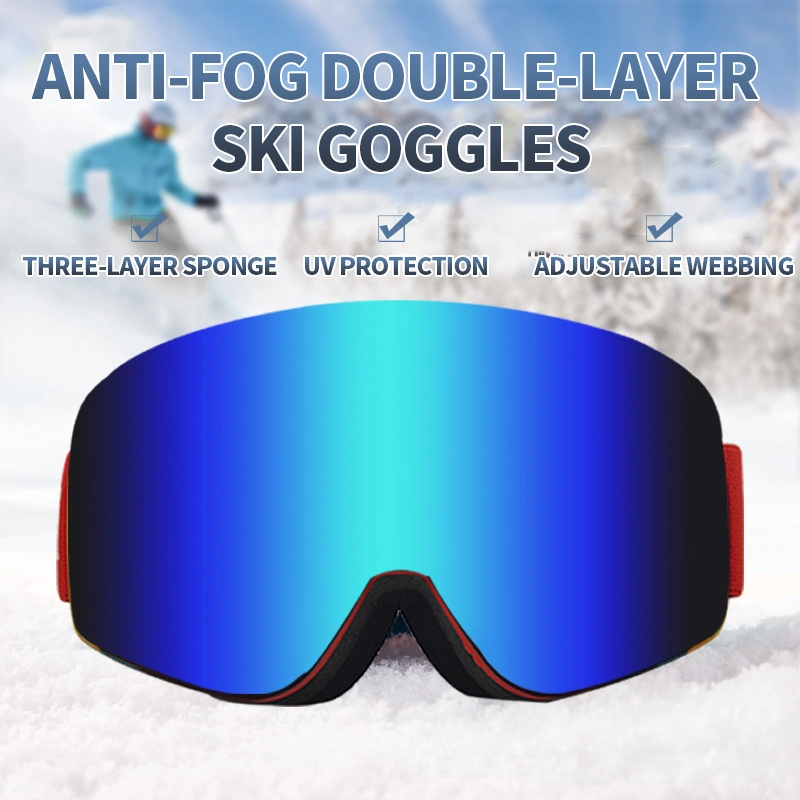 Gafas de Esquí 7053 Anlorr fabricante OEM Custom Anti-Fog Googles Gafas Snowboard Ski nieve magnético gafas