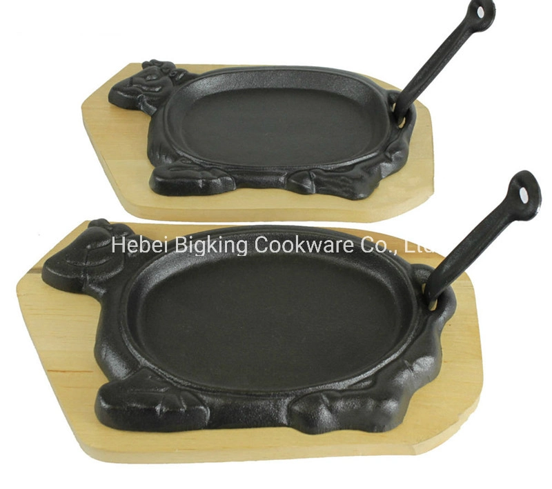 Sizzler Plate Cast Iron Sizzle Platter for Camping/Home Using