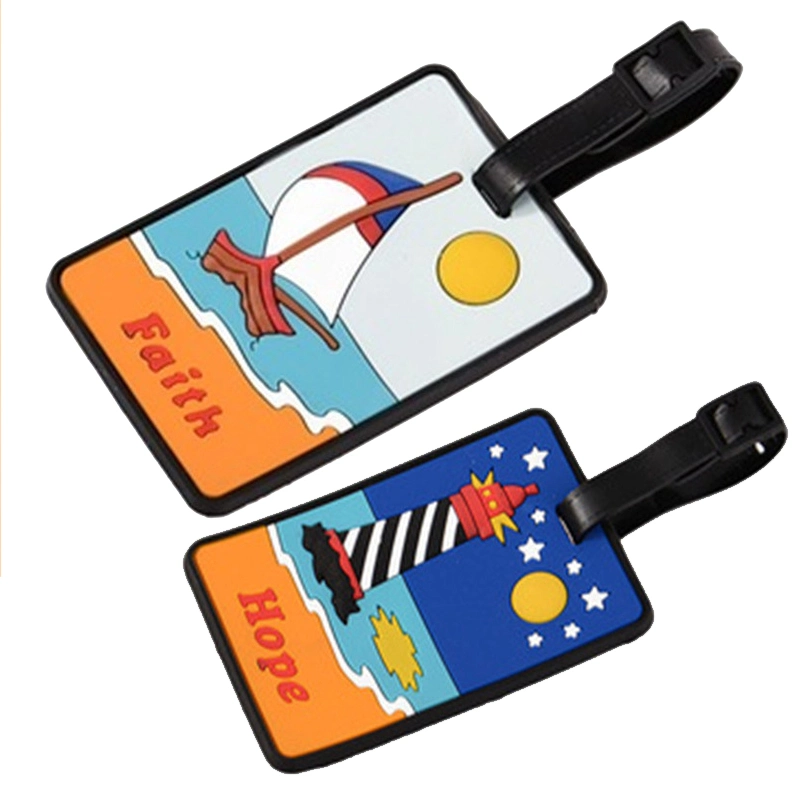 Wholesale Custom Logo 3D Soft Silicone Luggage Tag Label Boarding Tag