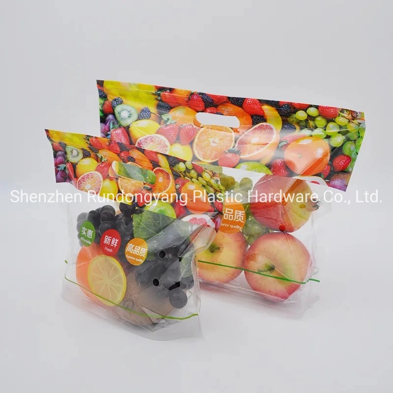 Apple Grape Banana Fresh Fruit Vegetable Package Bags Zipper Keep Fresh Plastic Packing Bag for Fruits