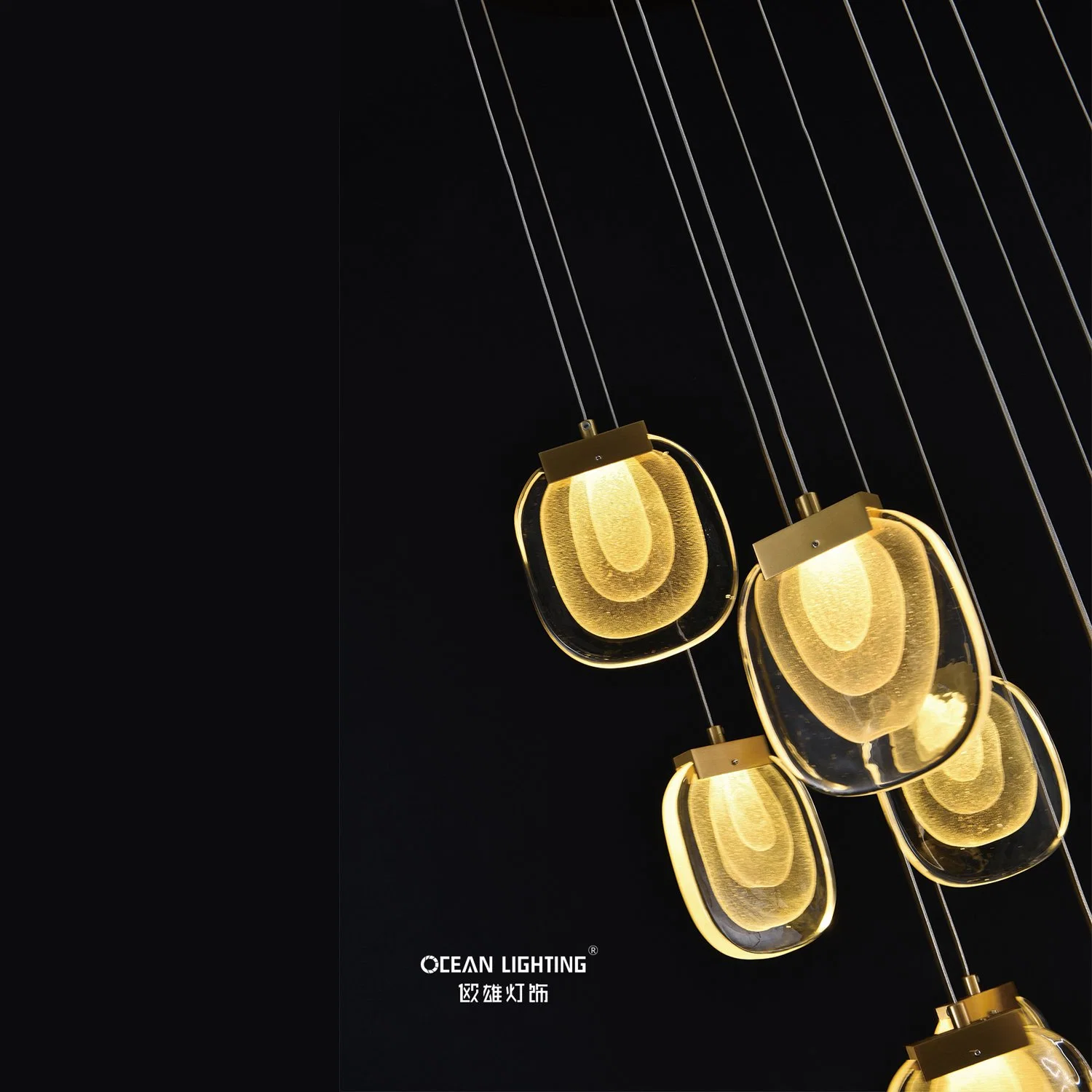 Golden Warm Lighting 3000K Metal 5*3W Crystal Chandelier Lighting