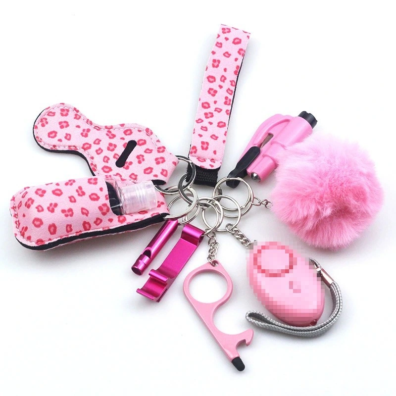 Bulk 130dB Alarm Key Chain Defense Kit Safety Accessory Self Defence Keychain Set for Women