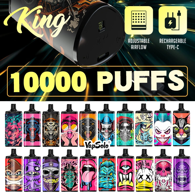 Bang King Vapsolo Latest Disposable/Chargeable Electronic Eigarette King Max 10000 Puffs Randm Tornado 10000 Puffs Disposable/Chargeable Vape