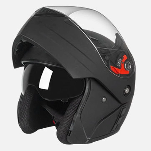 Nuevo diseño doble visera plegable motocicleta Casco Casco