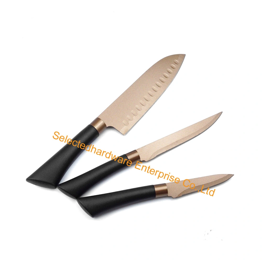 3-Pieces Non-Stick Kitchen Knife Set in Blister Card Packing