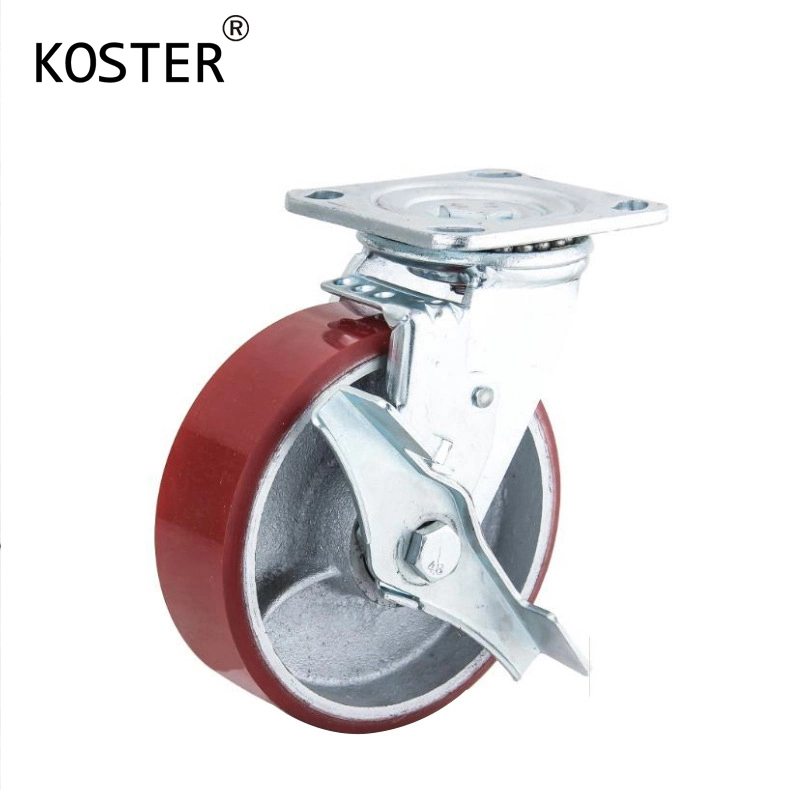 Manufacturer 3 Ton PU Iron Injection Adjustable Industrial Caster Wheels