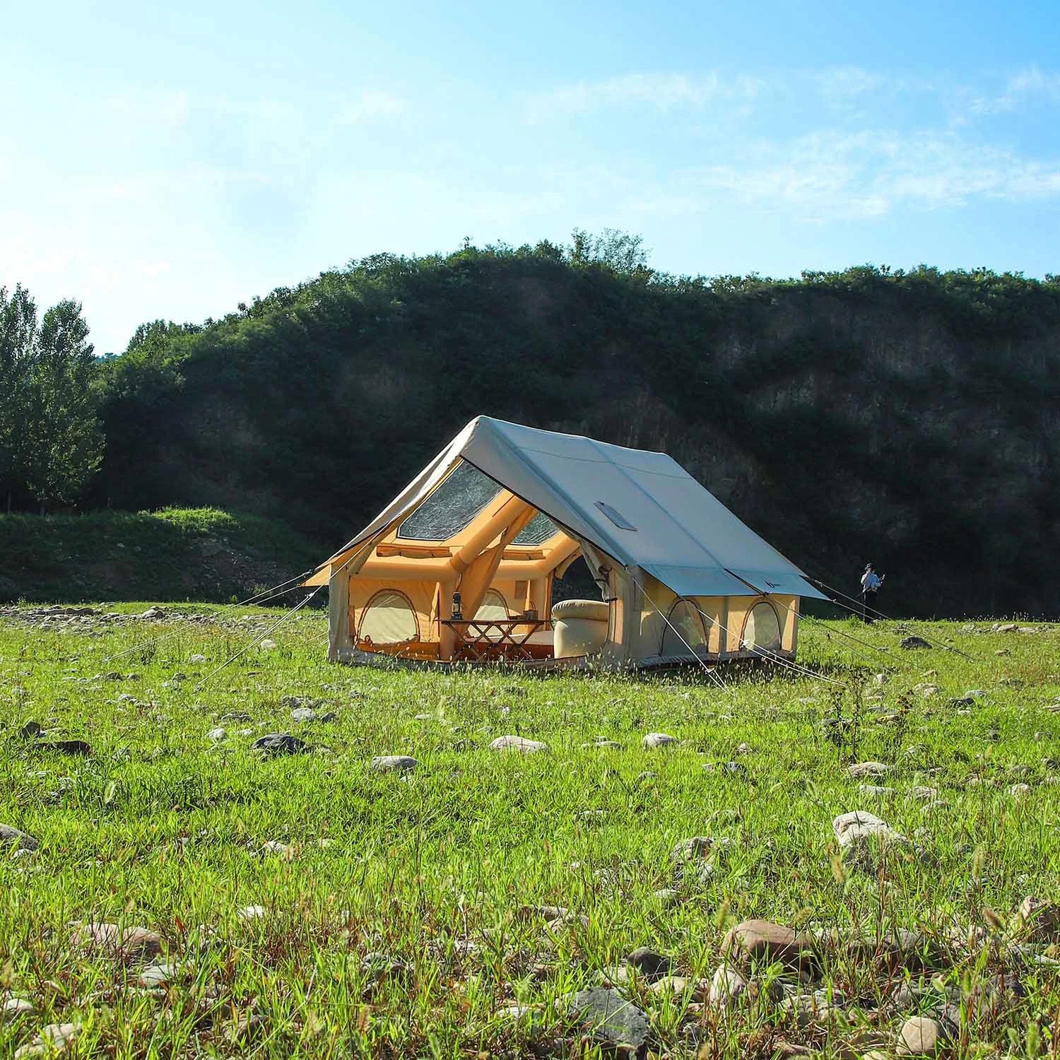 4x3m Glamping Camping Aufblasbares Zelt Aufblasbares Air Zelt für 6 Mann