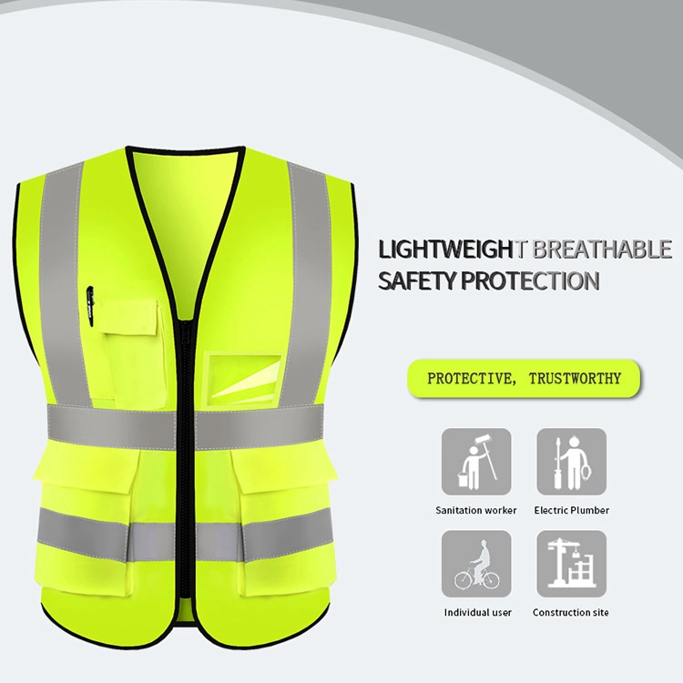 Roadway Safety Vest Clothing with Reflective Tape for Outdoor Use