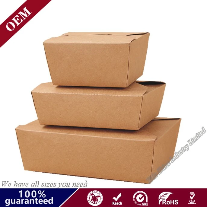 Top Grade Reusable Takeaway Food Container Brown Kraft Paper Packaging Take out Food Boxes and Cup