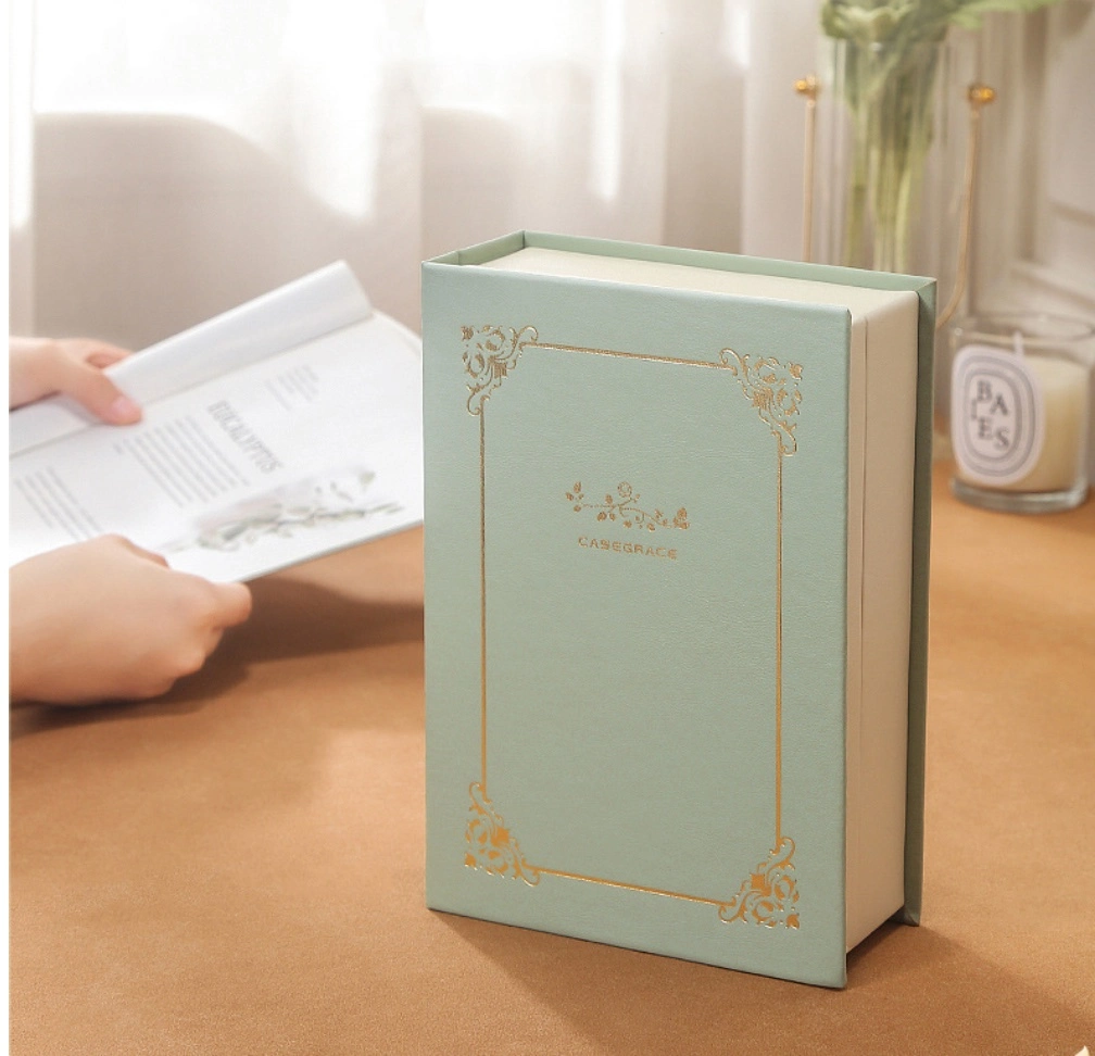 PU Leather Diary Jewelry Box Stand Magnetic Design Magic Book Jewelry Box