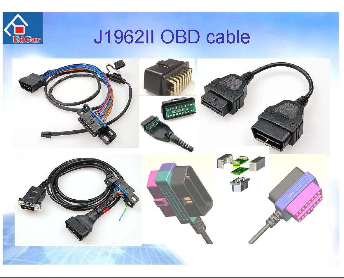 J1962 16pin mazo de cables OBD2 para la carretilla