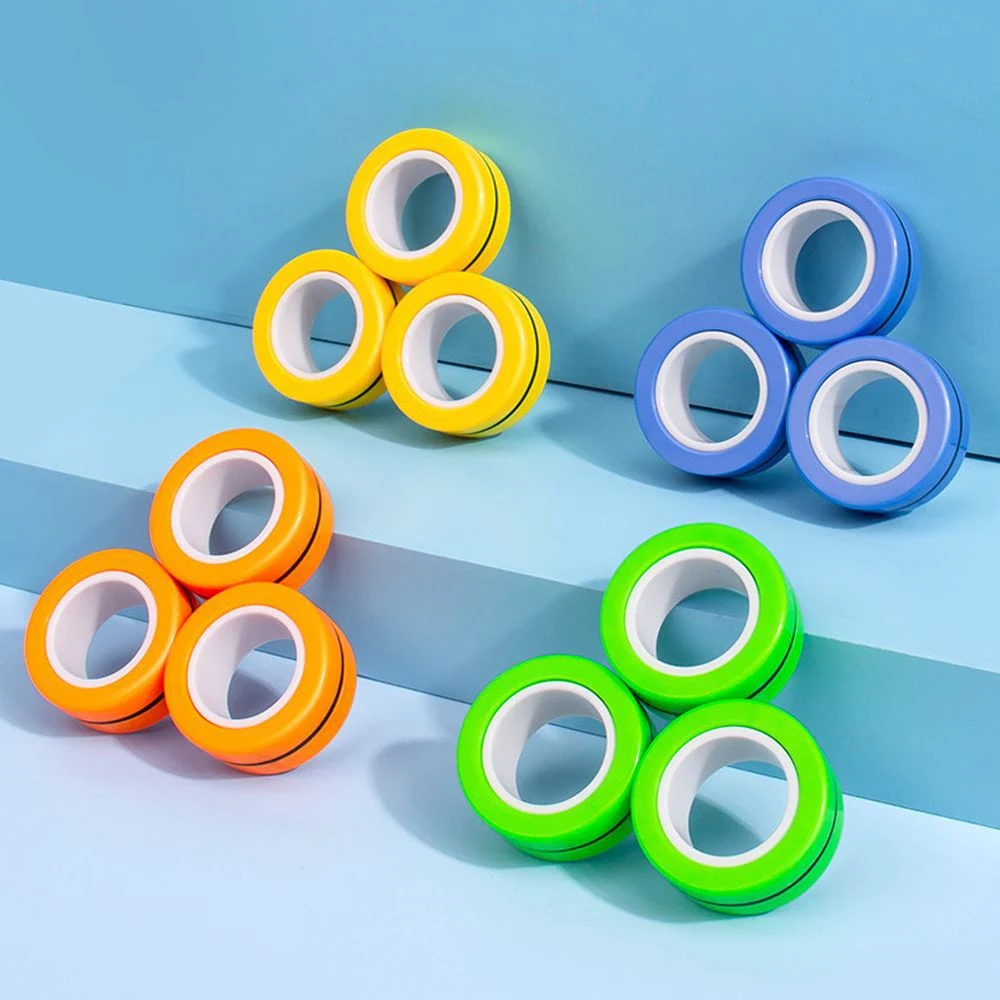 New Arrival Anti Stress Finger Spinner Toys Device Magnetic Bracelet Ring Rotating Fidget Magnetic Ring Toy