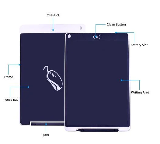 12 Inch Touch Pad, Office Memo Doodle Board, Message Doodle Drawing Board, Learning Toy, Doodle Pad with Erase Button and Lock-Gift, LCD Writing Tablet