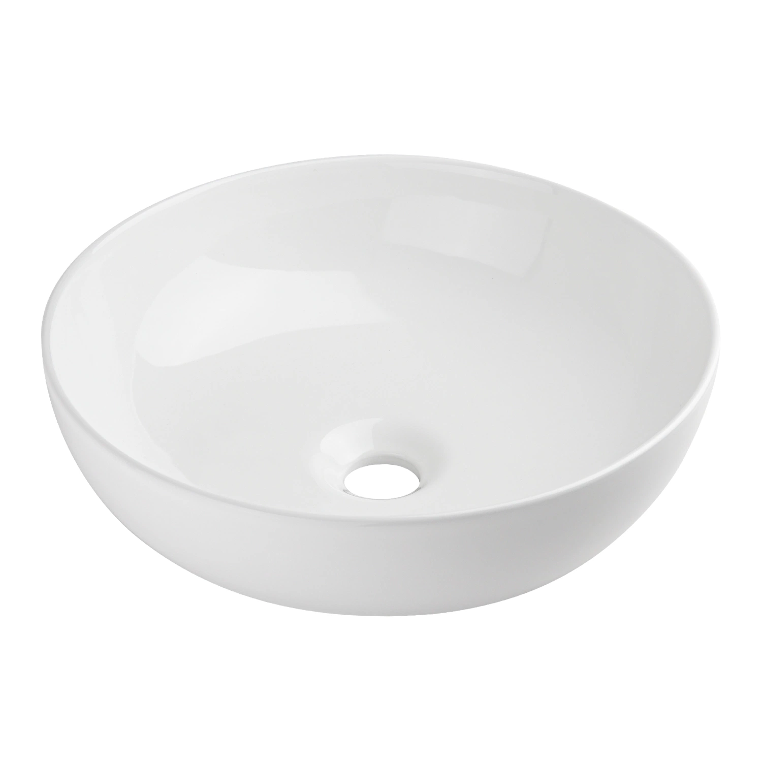 Cupc Lavatory 15 Inch 40 Cm Glassy White Countertop Bathroom Vitreous China Sanitary Ware Ceramic Round Shape Vessel Furniture