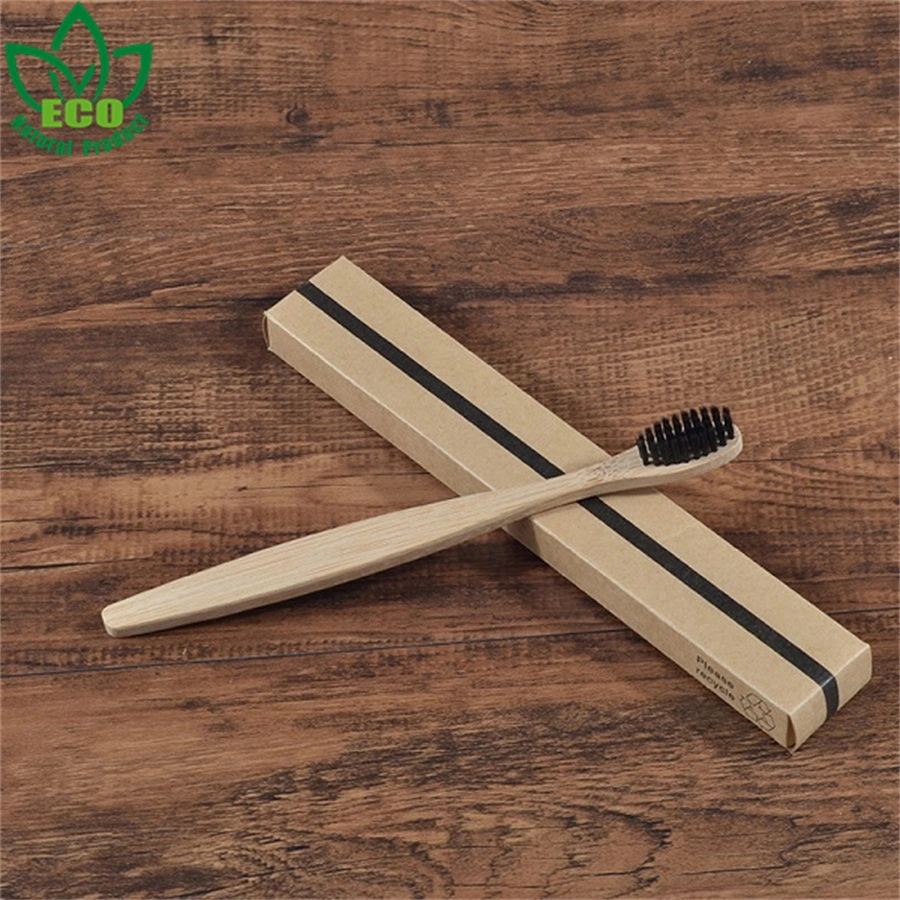 Eco Friendly Bamboo Toothbrush Soft Bristle Tip Charcoal for Adults Oral Care Logo Custom Toothbrush 10PC