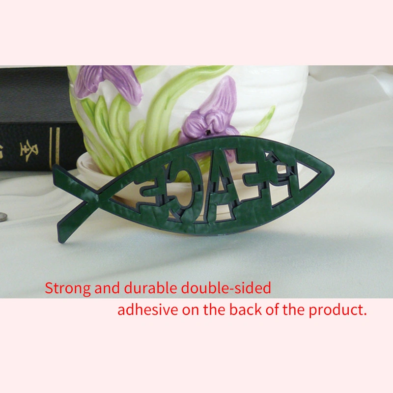 Golden Silver Luster Peace Fish Shaped Car Sticker Auto Sticker for Gc-Xr-Ca015