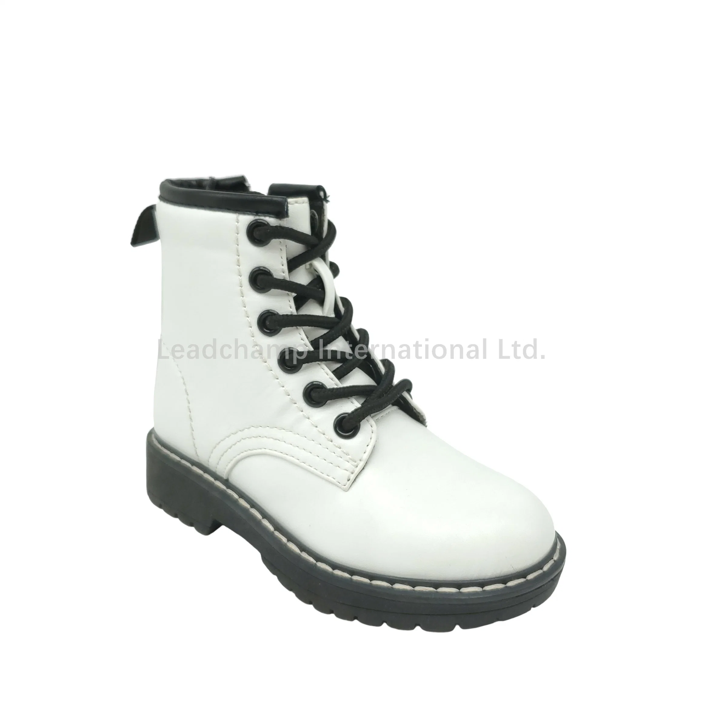 Children Fashion Simple White PU Flat Leisure Boots