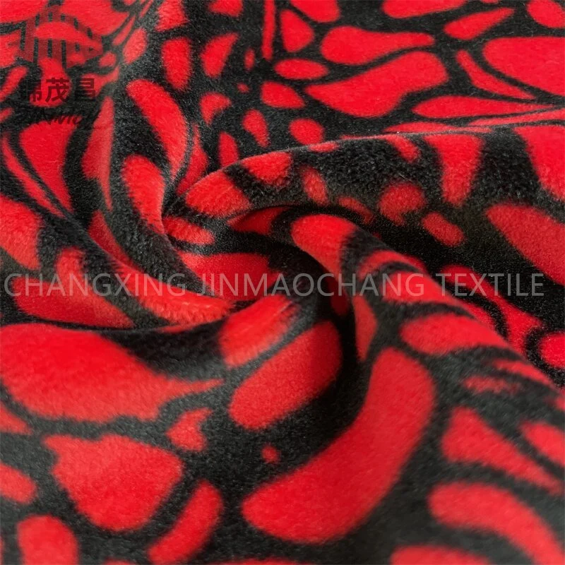 Factory Knitting Fabric 95% Polyester 5% Spandex Printed Super Soft Velboa Fabric Home Textile Pajamas Warm Winter Leggings Stretch