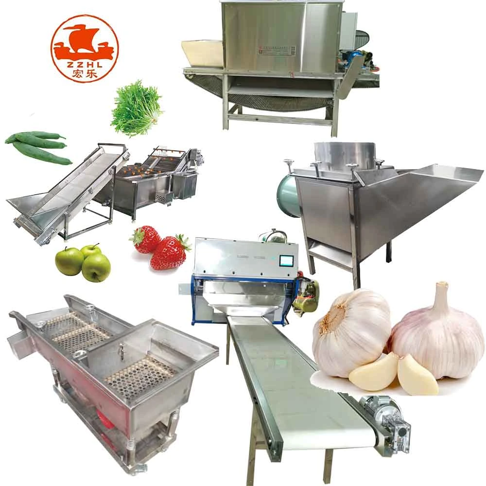 Industrielle Automatische Full-Set Knoblauch Produktionslinie Enthält Knoblauch Reinigung Sortiermaschine Für Zerbrechende Peeling