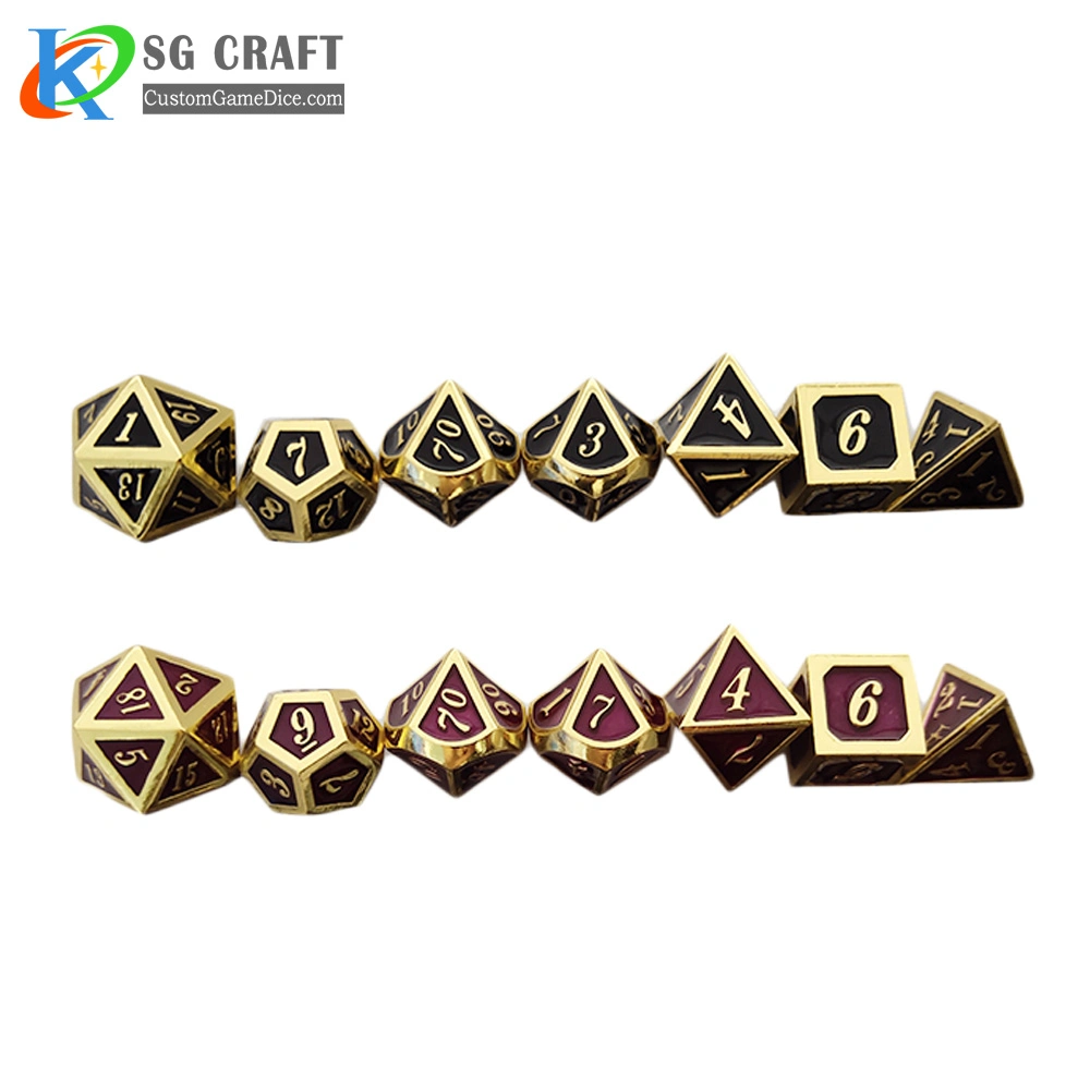 High quality/High cost performance  Factory Price Wholesale/Supplier Custom Sex Mini Regular Board Games Gaming Dungeon and Dragon Plating Metal Dice Set