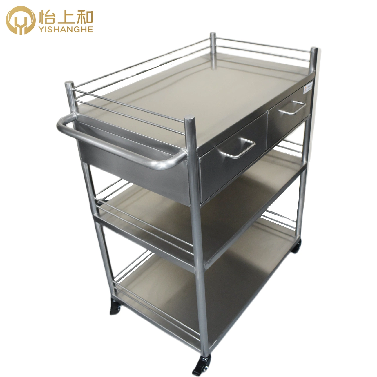 Hospital Cart Metal Stainless Steel Medical Cabinet Trolley Auxiliary Desk