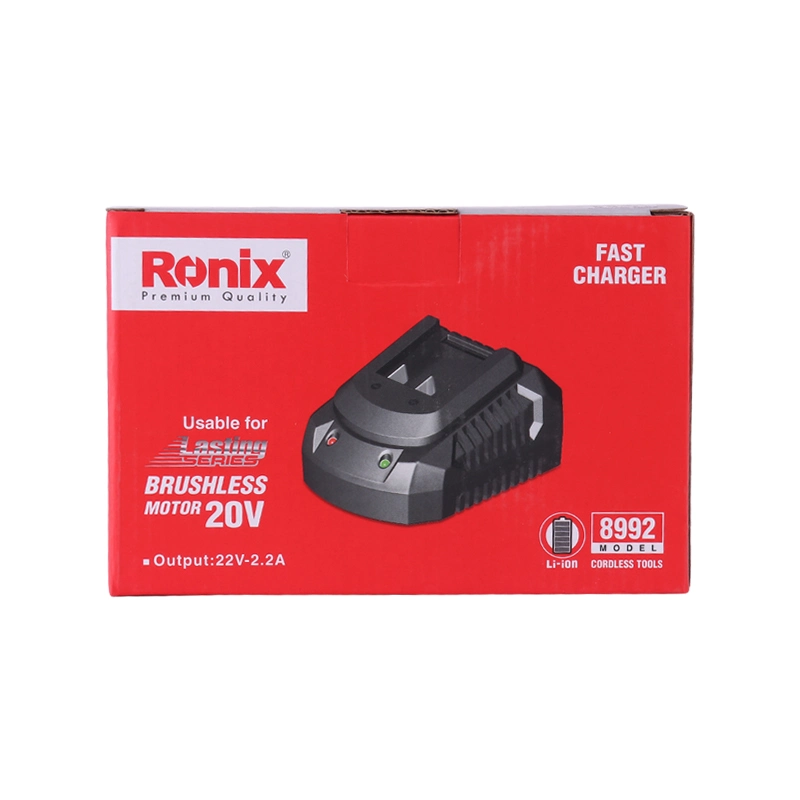 Ronix Modelo 8992 reemplazo 220-240V para 2,2A serie 89 litio Batería de ion Herramientas de alimentación inalámbricas Cargador rápido