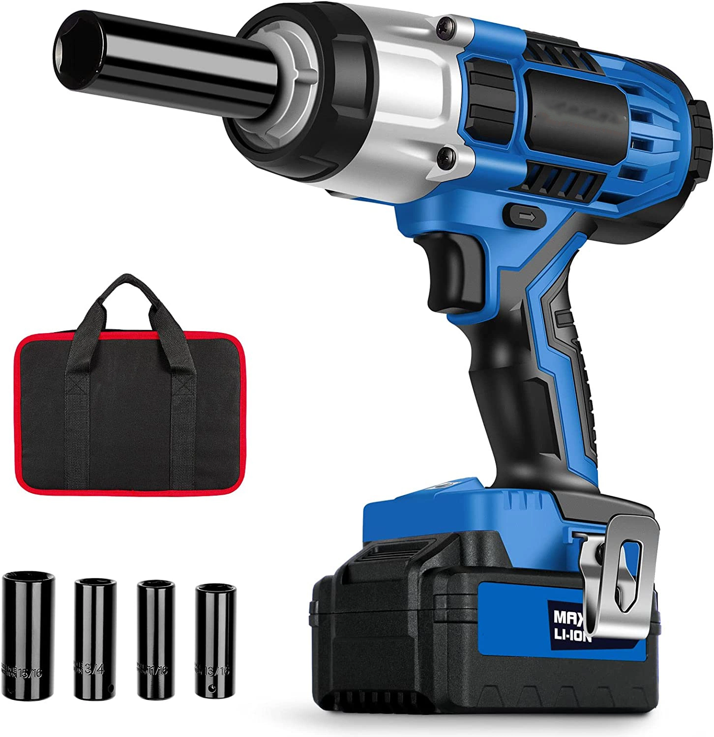 Portable Impact Power Wrench Cordless Wrenches Heavy Duty Electric Wrenches Set 1/2 Inch Brushless Hi Torque Battery