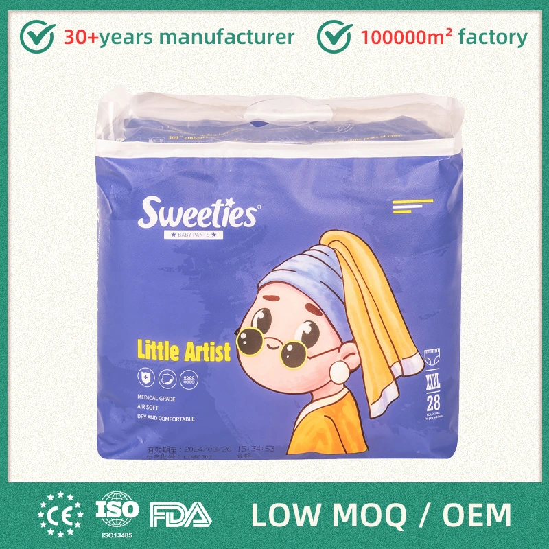 OEM&ODM Baby Diaper Breathable Cloth Like Manufacturer Disposable Pull up Baby Diaper Pants Nakins Fresh Baby Disposable Baby Diaper OEM Baby Care Product Hones