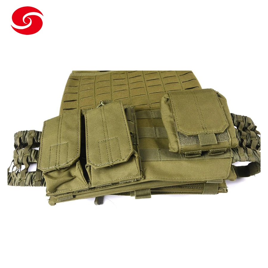 Army Green Laser Cut Military Tactical Gear Vest with Multifunctional Pouches