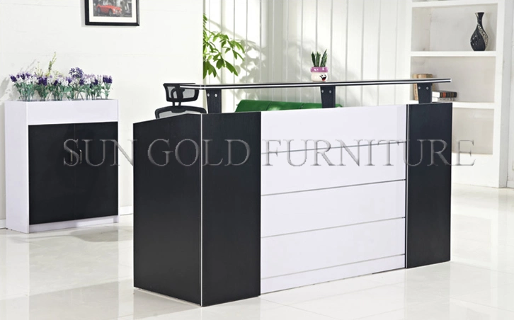 Curved Reception Desk Shop Cash Counter Table Design (SZ-RTT004)