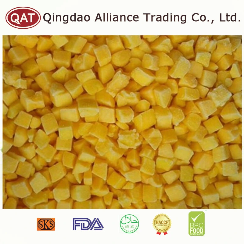 Global Hot Sale IQF Fruits Frozen Yellow Peach Dices with Brc Certificate