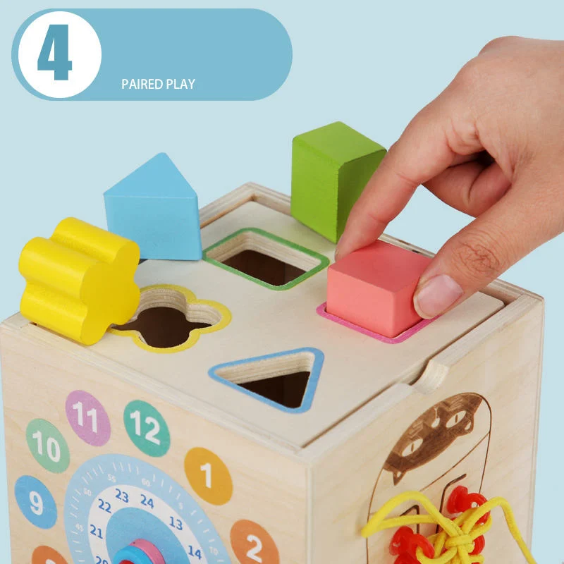 8-in-1 Develop Intelligence Wooden Educational for Toddler Montessori Toy Set