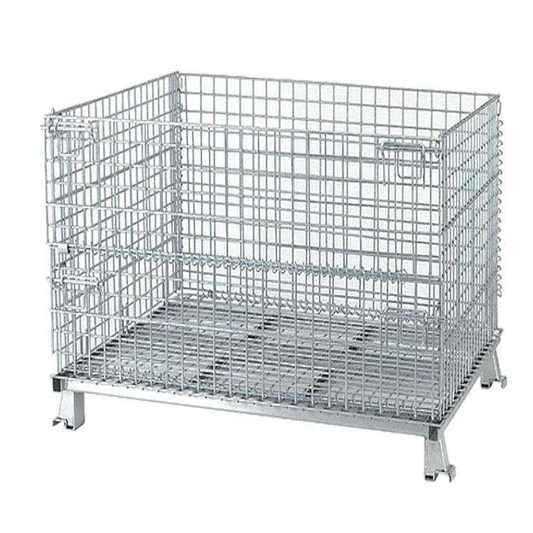 Galvanized Foldable Cage/Steel Wire Mesh Container/Pallet Storage Box