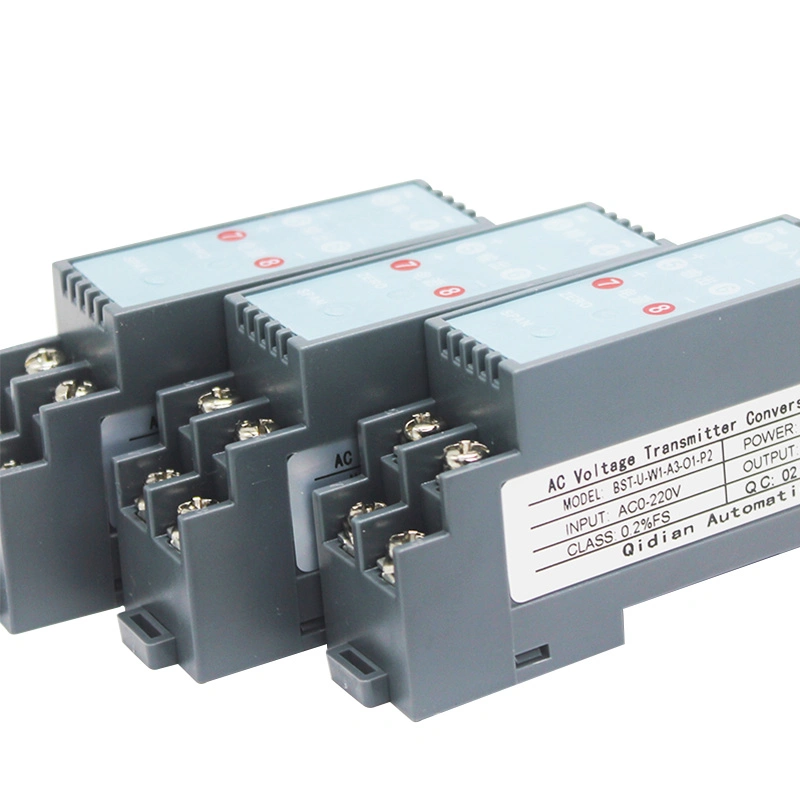 AC Voltage Transmitter DIN Rail Mounting 0-1000V Input AC Current Voltage Transducer 4 20mA 0-10V Voltage Transducer 24V Power