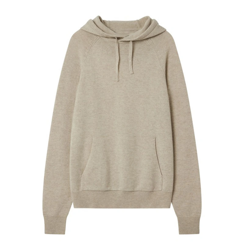 Cashmere Men's Casual Pullover Hoodies Solid Colour Lightweight Knitted Hooded Sweatshirt Warm Sweater