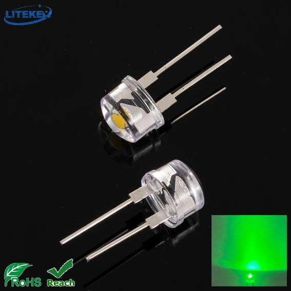 High Power LED 0.75W Warm White 8mm Straw Hat LED with RoHS