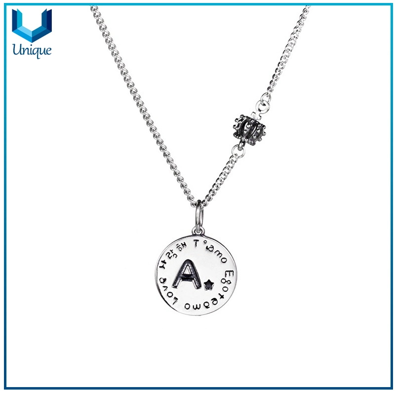 Free Sample Available Stock Custom Letters 925 Sterling Silver Charm with Necklace for Holiday Promotional Gifts