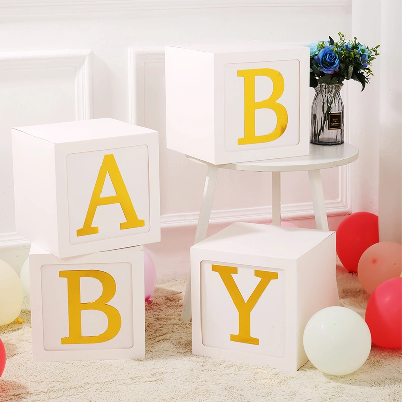 White Balloon Box Wedding Decor Baby Event Party Halloween Gifts Box