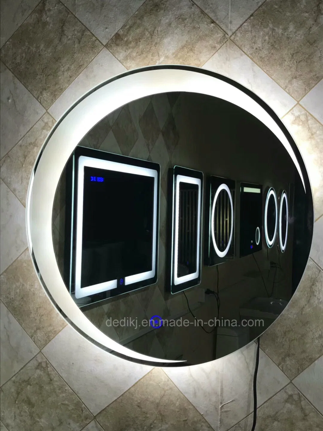 Dedi LED Mirror Lighting Factory Modern Style Waterproof Wall Mounted Round Bath Mirror with Touch Sensor Swith