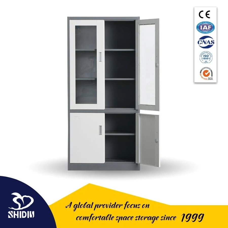 Glass Sliding Door Display Cabinet Steel Office Files Storage Cabinet