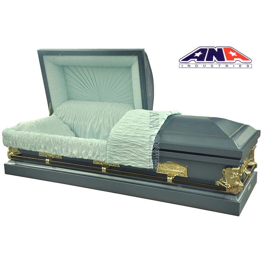 Most Popular American Style 18ga Steel Silver Casket