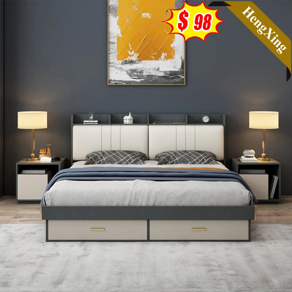 Quarto com Cama Queen Standard Branco, Cama Queen, elegante Couro funcional bela cama moldura