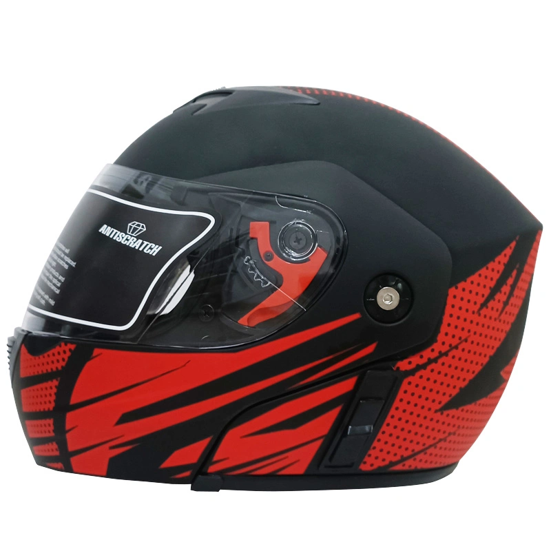 Nuevo diseño doble visera plegable motocicleta Casco Casco