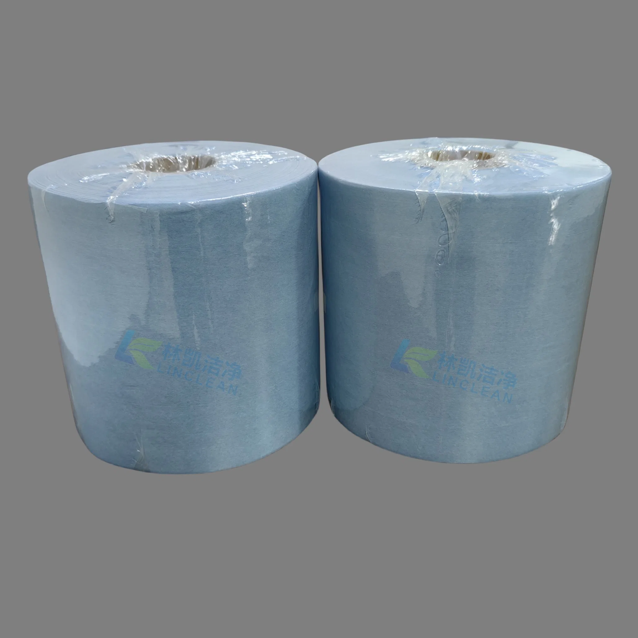 Industrial Rolls Wiping Disposable Blue Enhanced Cleanroom Paper