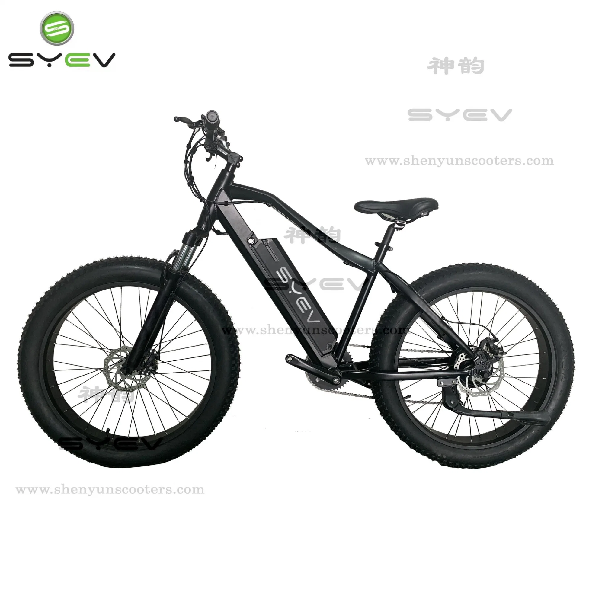 Wuxi Shenyun Factory New High Performance 26" Fat Tyre Aluminum Alloy Mountain Electric Bike for Heavy Riders