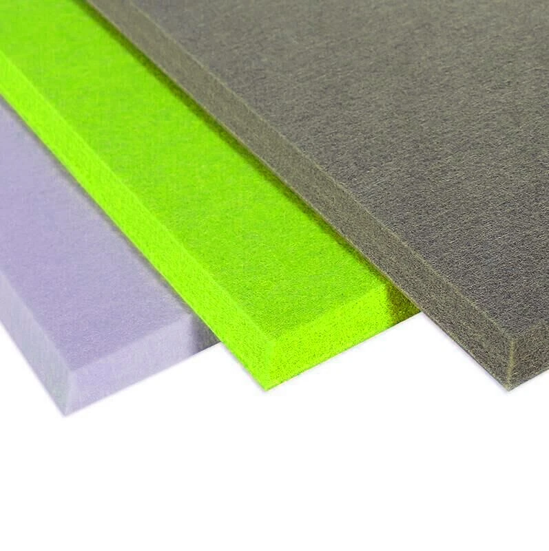 Material de decoración de interiores ecológico de alta densidad absorción de sonido poliéster resistente a fuego Panel de pared acústica de fibra óptica